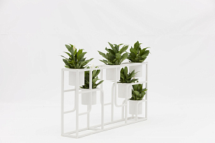 Стеллаж цветочный с кашпо Brafritid Skara белый, садовая мебель