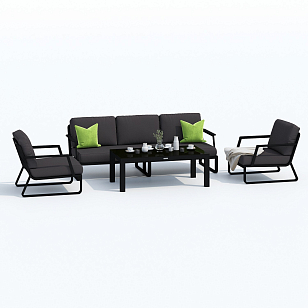 Лаунж зона Ideal Patio Estivo с трехместным диваном Цвет: карбон, антрацит, садовая мебель