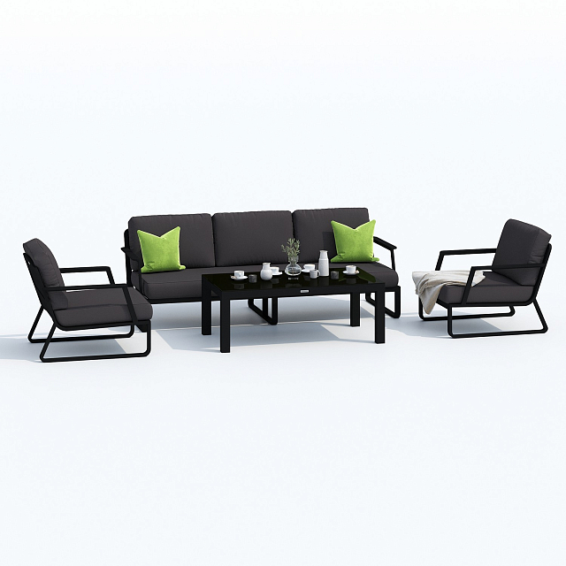 Лаунж зона Ideal Patio Estivo с трехместным диваном Цвет: карбон, антрацит 