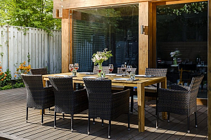 Обеденная группа Joygarden Aura на 8 персон с креслами для дачи Обеденная группа Joygarden Aura на 8 персон с креслами, садовая мебель