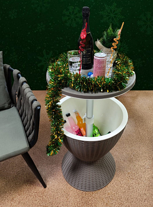 Стол мини-бар пластиковый Tagliamento Belle тортора, садовая мебель