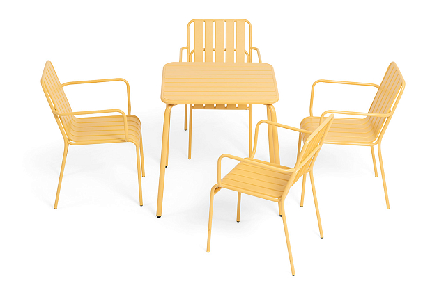 Обеденная группа на 4 персоны 4SIS Гелиос, цвет желтый 