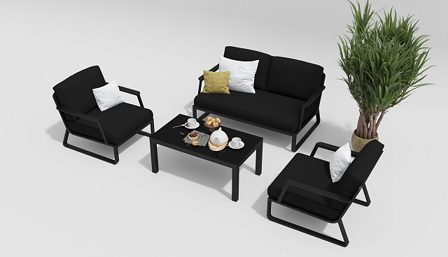 Лаунж зона Gardenini Voglie Карбон / Черный 