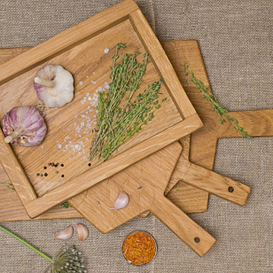 Набор "Снег" разделочные доски + ящик с низкими бортами Цвет: светлый, товары для загородного дома