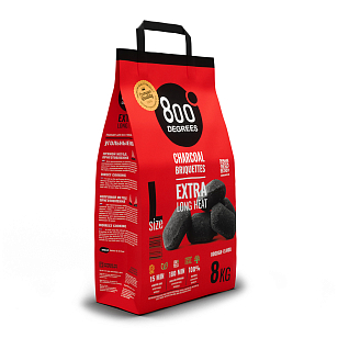 Угольные брикеты 800 DEGREES EXTRA LONG HEAT, 8 КГ для приготовления пищи Угольные брикеты 800 DEGREES EXTRA LONG HEAT, 8 КГ для сада