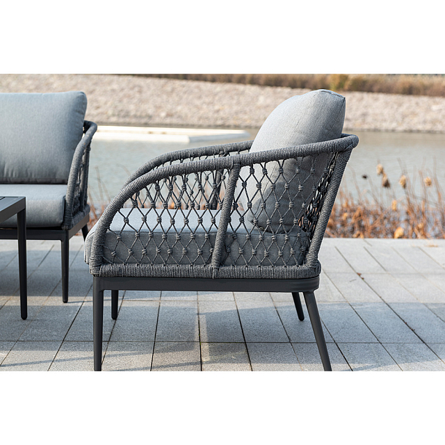 Кресло 4SIS Канны из роупа Цвет: темно-серый 