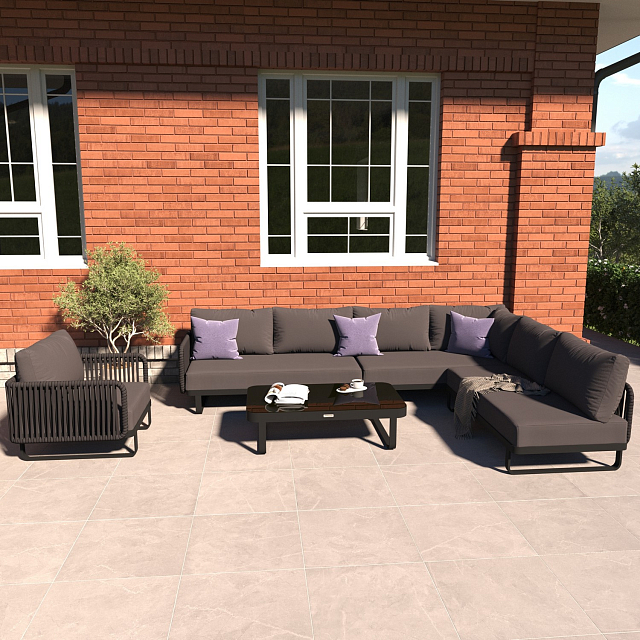 Лаунж зона Ideal Patio Bellisa модульная Цвет: антрацит, карбон 