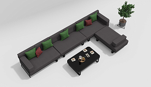 Лаунж зона Gardenini Hacienda Карбон / Антрацит для дачи Лаунж зона Gardenini Hacienda Карбон / Антрацит, садовая мебель