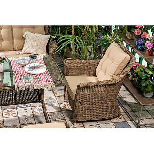 Лаунж зона Joygarden Opal с оттоманками, садовая мебель