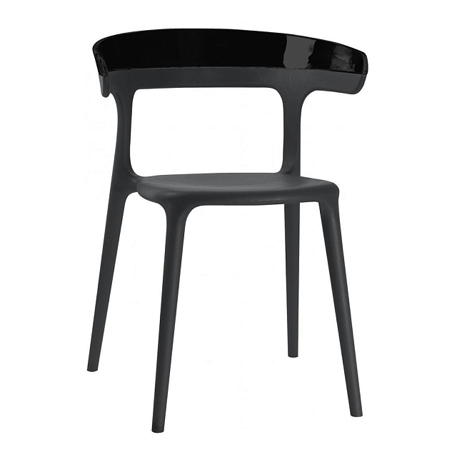 Кресло пластиковое Papatya Luna Цвет: черный, черный 