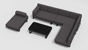 Лаунж зона Gardenini Hacienda Карбон / Антрацит для дачи Лаунж зона Gardenini Hacienda Карбон / Антрацит, садовая мебель