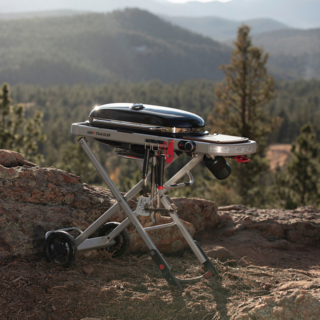 гриль газовый на подставке weber traveler