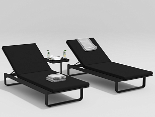 Шезлонг Gardenini Villino black, садовая мебель