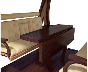 Качели садовые Leda Валенсия X2 Премиум (лиственница), садовая мебель