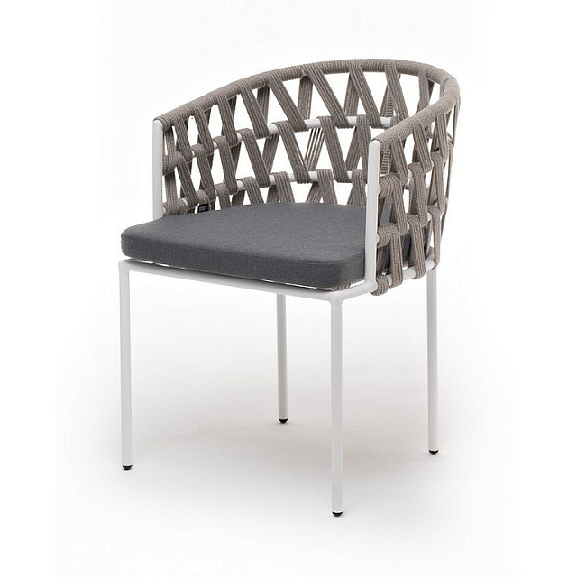 Стул 4SIS Диего из роупа Цвет: белый муар, серый меланж, серый 
