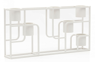 Стеллаж цветочный с кашпо Brafritid Skara белый, садовая мебель