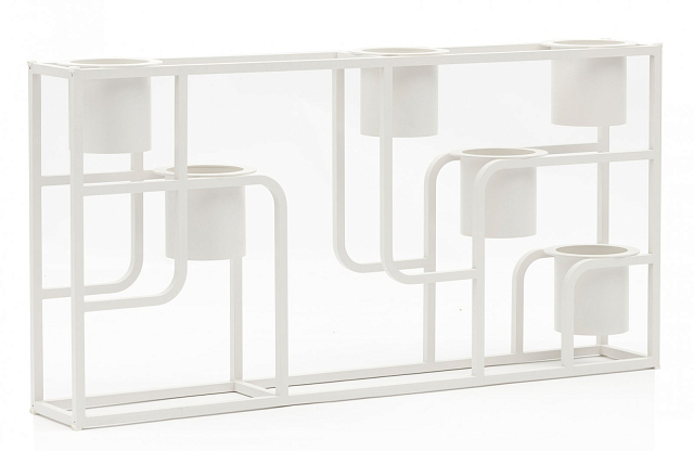 Стеллаж цветочный с кашпо Brafritid Skara белый 