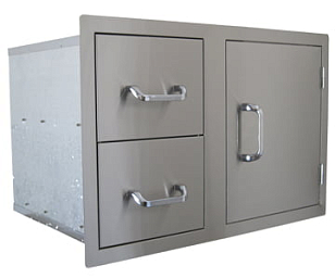 Модуль BeefEater с двумя выдвижными ящиками и одиночной дверью для сада