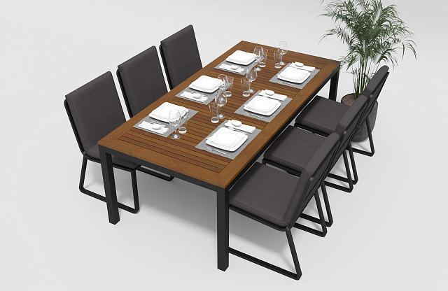 Обеденная зона Gardenini Bella Carbon Voglie 220 Цвет: Антрацит 