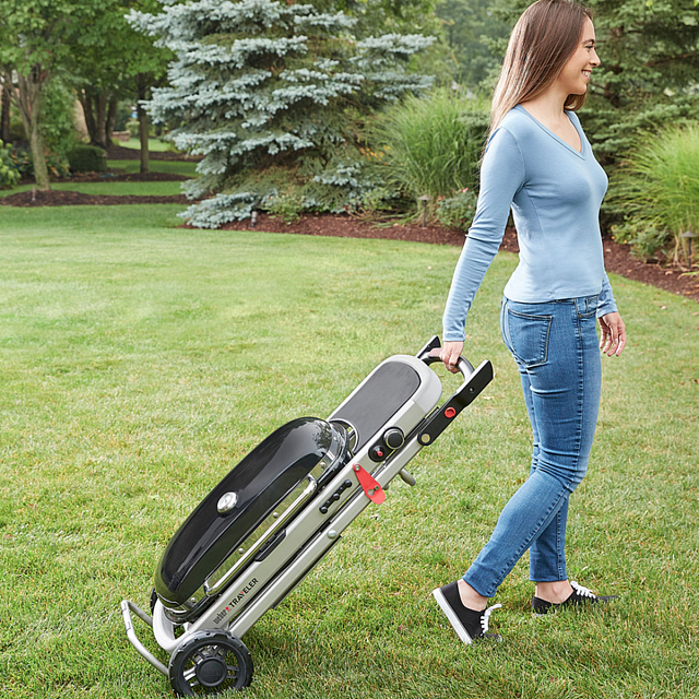 гриль газовый на подставке weber traveler