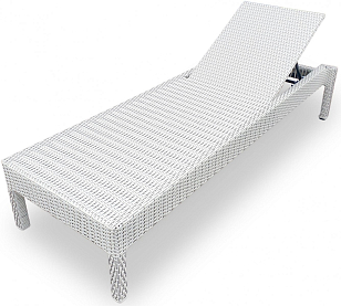 Шезлонг-лежак плетеный Tagliamento GS925 Цвет: белый, садовая мебель