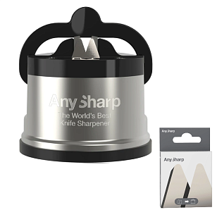 Точилка для ножей AnySharp Pro Цвет: серебристый в комплекте со сменными лезвиями для сада