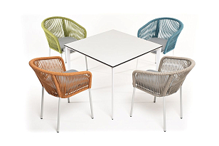 Обеденная группа 4SIS Аркобалено на 4 персоны, цвет белый / мультиколор, садовая мебель