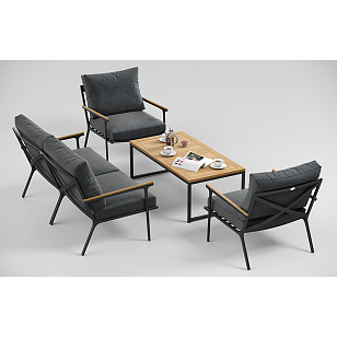 Лаунж зона Gardenini Premium Calma Карбон / Антрацит, садовая мебель