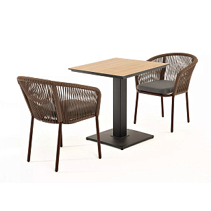 Обеденная группа 4SIS Каффе на 2 персоны, столешница "дуб", садовая мебель