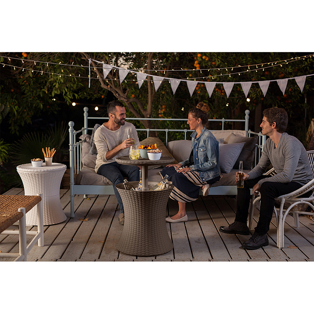 Столик-холодильник Keter Cool bar rattan коричневый 