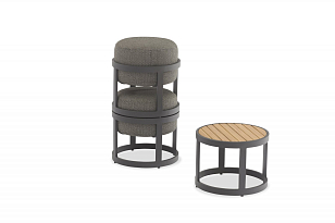 Набор из двух табуретов и столика Brafritid Tumba антрацит, садовая мебель
