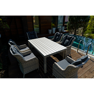 Обеденный стол Lite Venezia 180 серый, садовая мебель