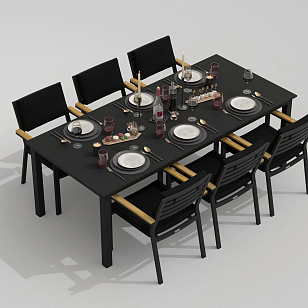 Обеденная группа Ideal Patio Dolla Bonta 220 Цвет: карбон, чёрный, садовая мебель