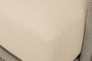 Диван 4SIS трехместный Альбано, светло-серый муар, роуп серый меланж, ткань Mossle светло-бежевая, садовая мебель