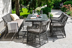 Обеденная группа 4SIS Катания на 6 персон, цвет графит, садовая мебель