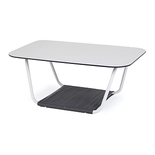 Стол журнальный 4SIS Гранада 90 х 60, каркас белый муар, роуп темно-серый, столешница молочная для дачи Стол журнальный 4SIS Гранада 90 х 60, каркас белый муар, роуп темно-серый, столешница молочная, садовая мебель