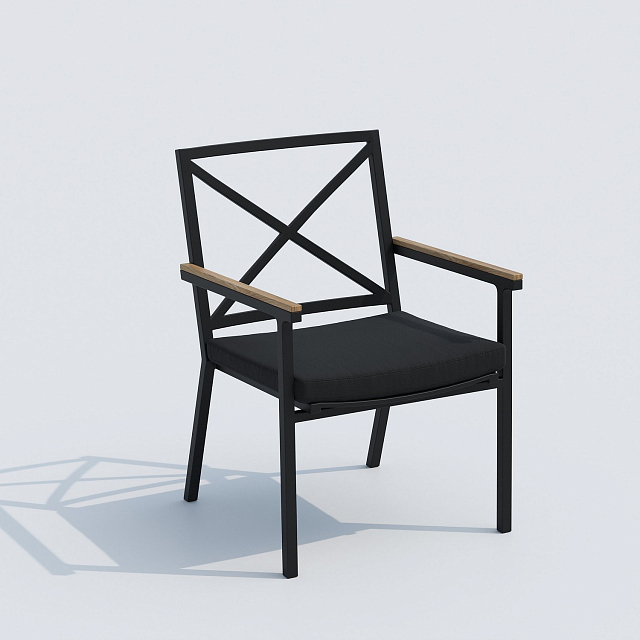 Обеденная группа Ideal Patio Cana Festa 180 Цвет: карбон, чёрный 