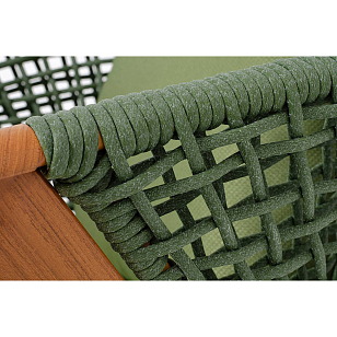 Кресло 4SIS Амстердам, каркас под дерево, роуп зеленый, ткань зеленая, садовая мебель