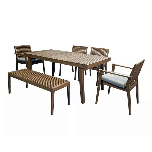 Обеденная группа из акации Joygarden Mona с лавкой 