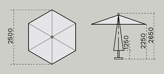 Зонт профессиональный Scolaro Palladio Standard Ø250 