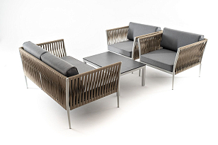 Лаунж-зона 4SIS Касабланка на 4 персоны, цвет серый, садовая мебель