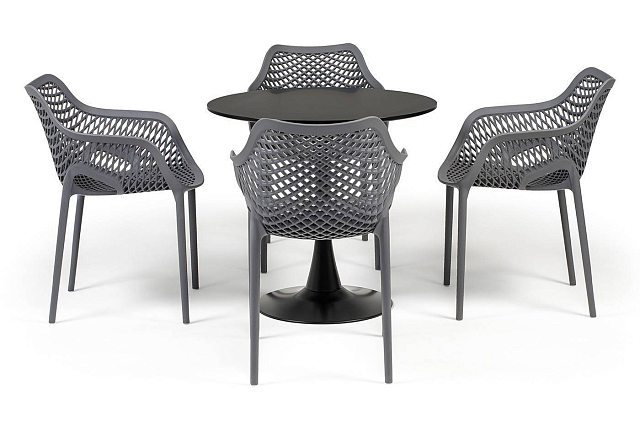 Обеденная группа 4SIS Беллини на 4 персоны, цвет темно-серый 