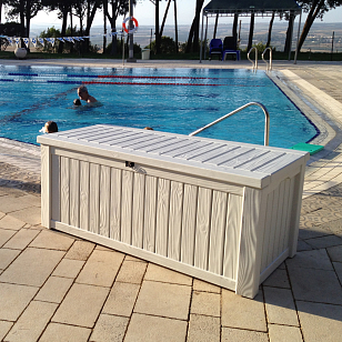 Пластиковый сундук для хранения Keter Rockwood бежевый для дачи Пластиковый сундук для хранения Keter Rockwood бежевый, садовая мебель