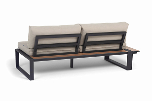 Модуль правый 4SIS Тулон, цвет "дуб", каркас черный муар, ткань бежевая, садовая мебель