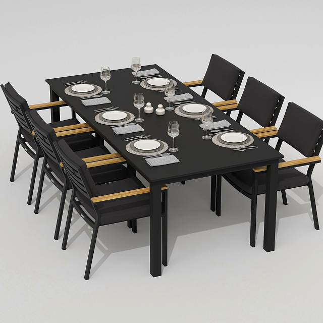 Обеденная группа Ideal Patio Dolla Bonta 220 Цвет: карбон, антрацит 