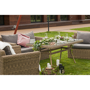 Обеденная группа 4SIS Аффогато, цвет соломенный, садовая мебель