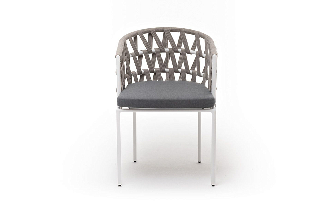 Стул 4SIS Диего из роупа Цвет: белый муар, серый меланж, серый 
