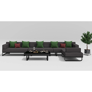 Лаунж зона Gardenini Hacienda Карбон / Антрацит для дачи Лаунж зона Gardenini Hacienda Карбон / Антрацит, садовая мебель