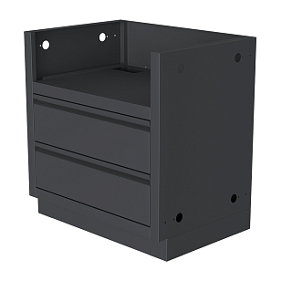 Тумба-основание гриля Bull Bison c 2-мя выдвижными ящиками Черная для сада