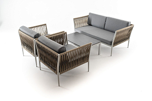 Лаунж-зона 4SIS Касабланка на 4 персоны, цвет серый, садовая мебель